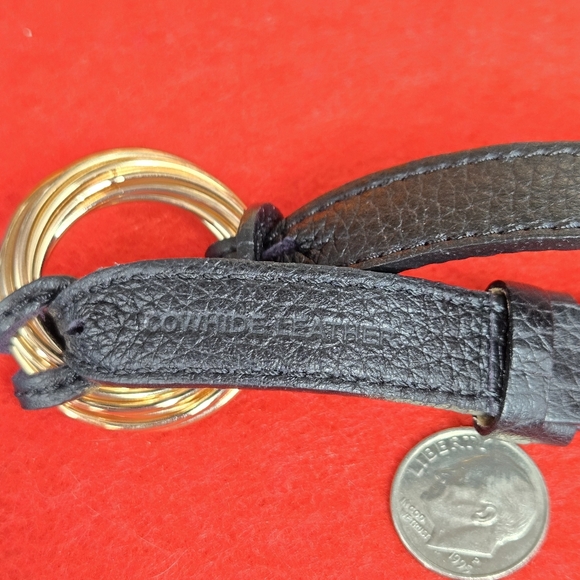 Bronze Milor Coppery Gold Tone Black Cowhide Leather Bracelet - Picture 3 of 7